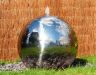 Fuente Esfera de Acero Inoxidable Pulido - Luces LED - 45cm